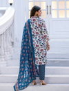 White Colour Rayon Print With Thread Work Kurti With Pant Dupatta Aaradhna 2028 Online Wholesale